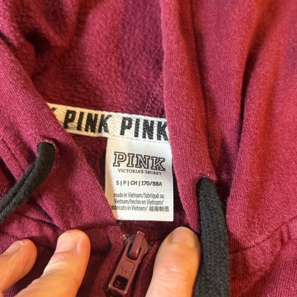 Maroon and Black Zip-Up Hoodie 1526 - Picture 4 of 5